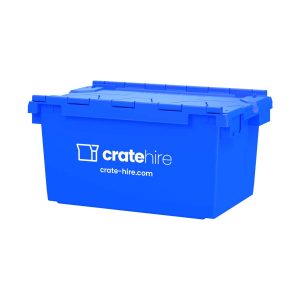 standard moving crate - 80L blue - crate hire logo on side